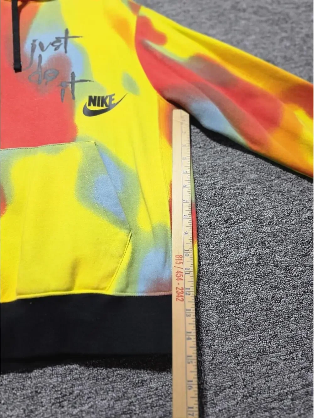 Nike Tie-Dye Pullover Hoodie in Yellow, Red, Blue